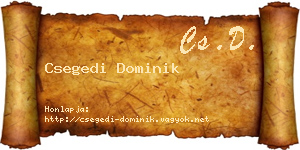 Csegedi Dominik névjegykártya